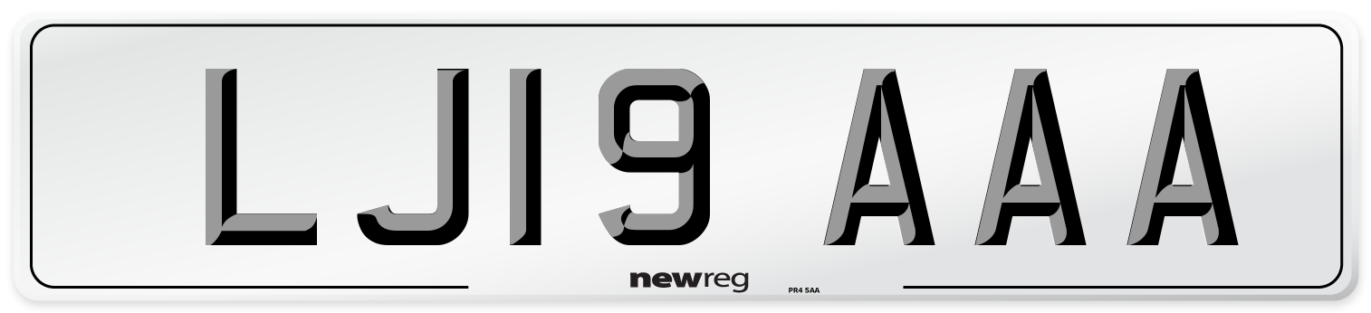 LJ19 AAA Number Plate from New Reg